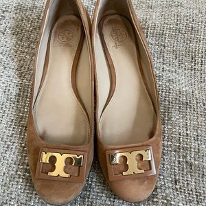 Tory Burch Suede Flats T Logo